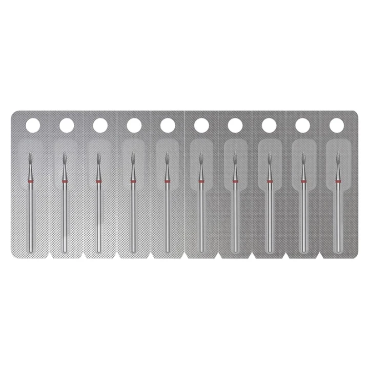 Фреза алмазная Пламя острое  Pro (1 ед) (красная 1.8 мм 8 мм)