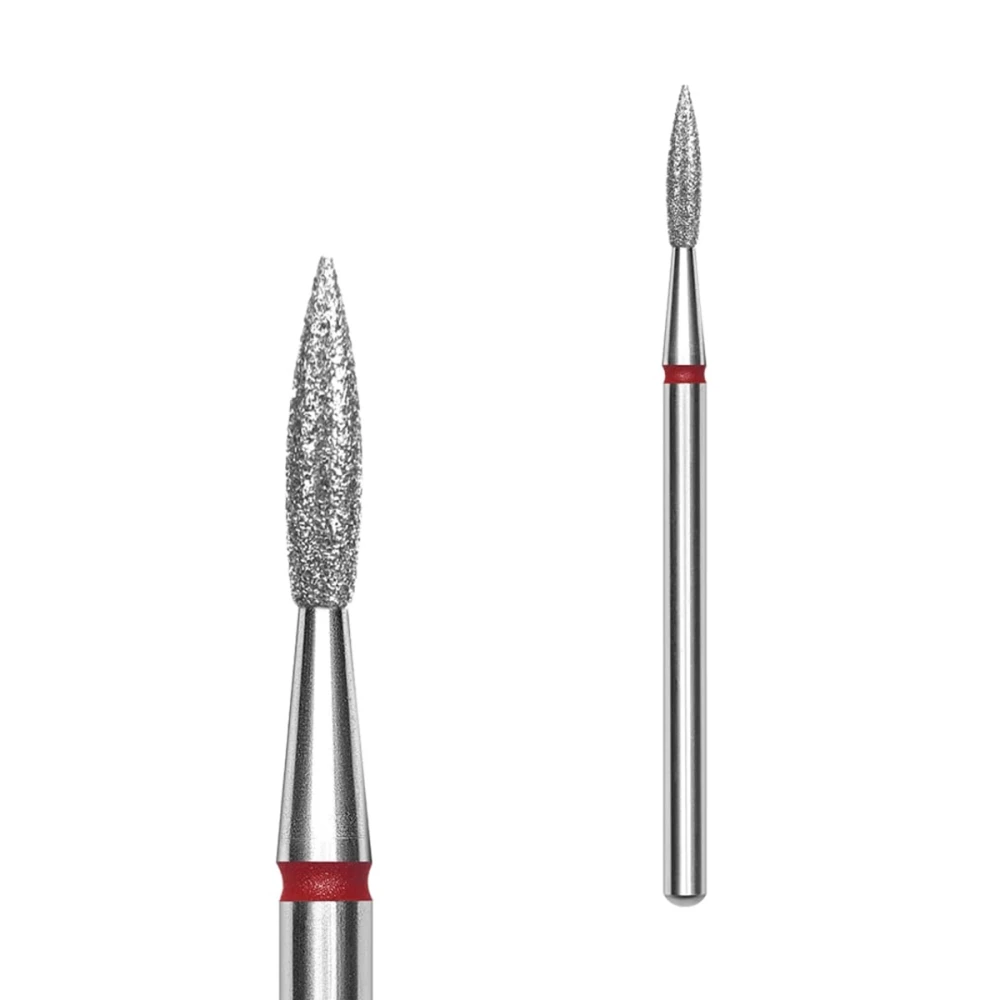 Фреза алмазная Пламя острое  Pro (1 од) (красная 2.3 мм 8 мм)