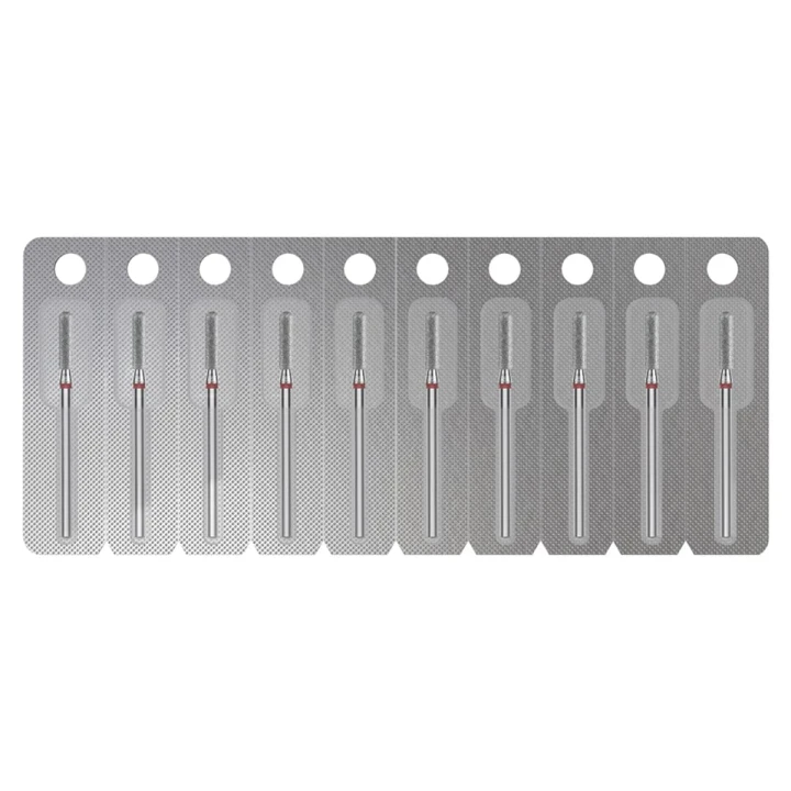 Фреза алмазная Цилиндр закругленный EXPERT (1 ед.)  (красная 2.5 мм 10 мм)