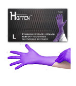 Рукавички нітрил неопудрені текстуровані нестерильні Hoffen Violet 100 од (L)