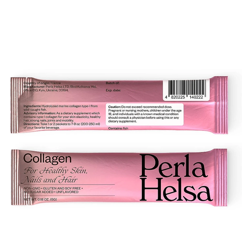 Морской коллаген Perla Helsa пептиды I типа 1 сток (расфасовка)