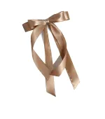 Бант атласний стрічка кольору кава (кріплення автомат)