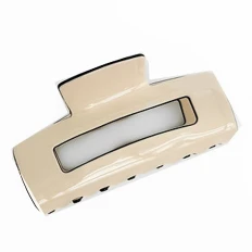 Краб глянцевий бежевий з чорним кантом прямокутний 8.5 см