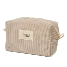 Косметичка середня квадрат вельвет бежевий