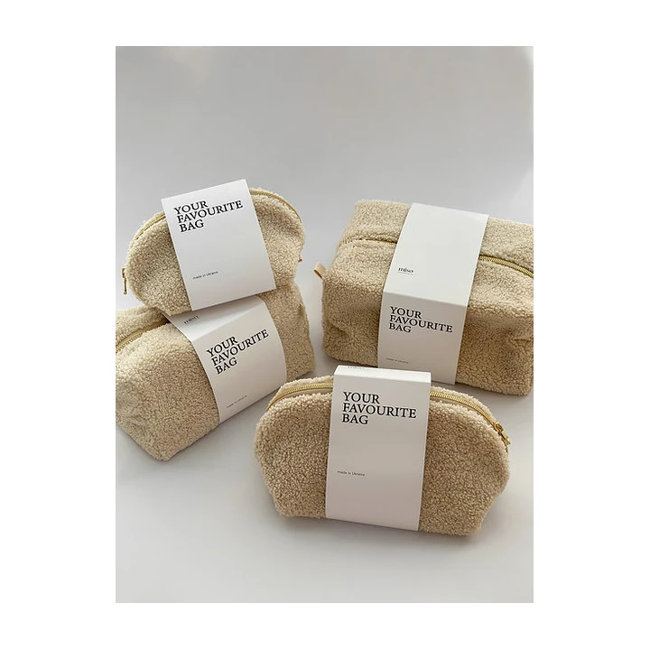 Косметичка TEDDY кольору бежевого середня КВАДРАТ