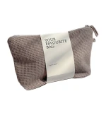 Косметичка вафля маленькая треугольная серого цвета