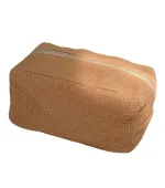 Косметичка вафля большая квадрат карамельного цвета