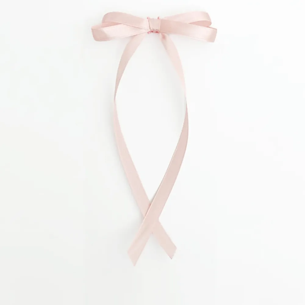 Бант тонкий атлас темно-рожевий (кріплення краб набір 2 од.)