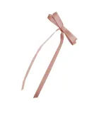 Бант тонкий хлопок розовий (кріплення краб набір 2 од.)