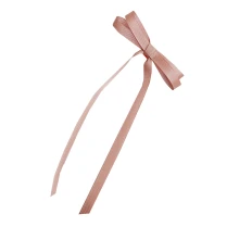 Бант тонкий хлопок розовий (кріплення краб набір 2 од.)