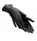 Перчатки нитрил неопудренные нестерильные текстурированные Hoffen 1 пара (Black)