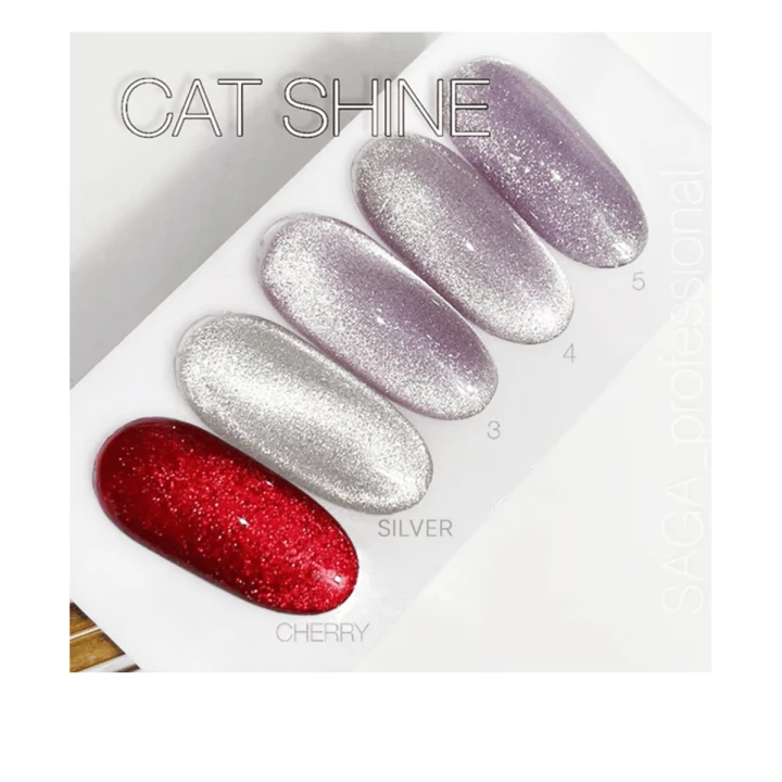 Гель лак Saga Cat Shine 9 мл (серебро)