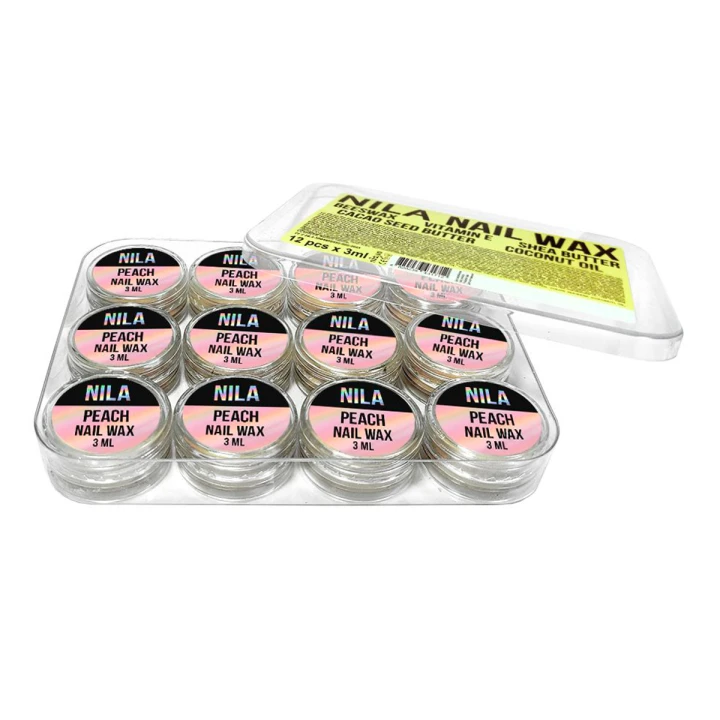 Воск для ногтей пластиковая прозрачная баночка Персик 3 мл