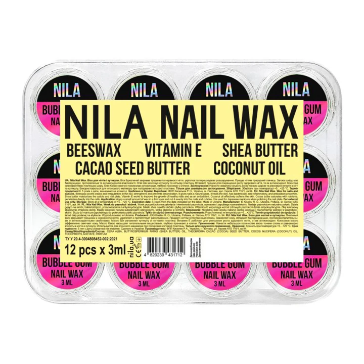 Воск для ногтей пластиковая прозрачная баночка Бабл Гамм 3 мл