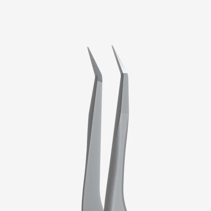 Пінцет професійний з насічками для вій EXPERT TE-45/8 (mini L)