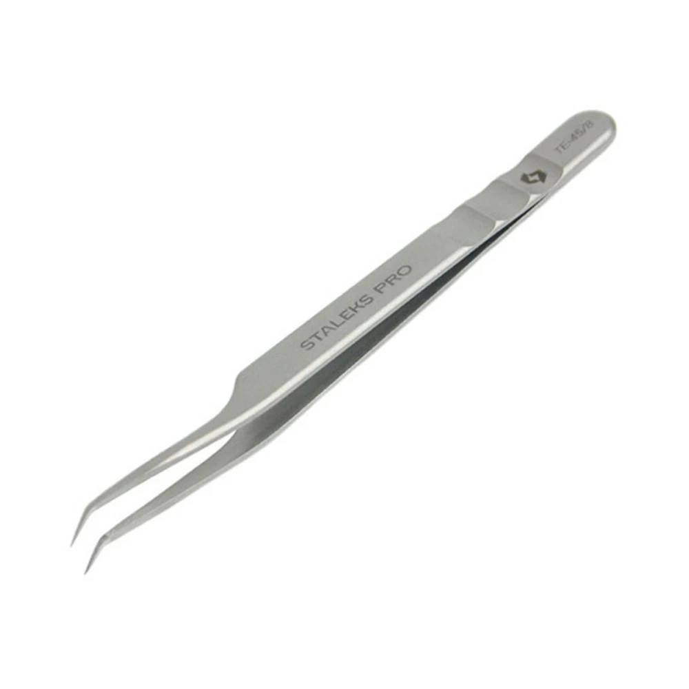 Пінцет професійний з насічками для вій EXPERT TE-45/8 (mini L)