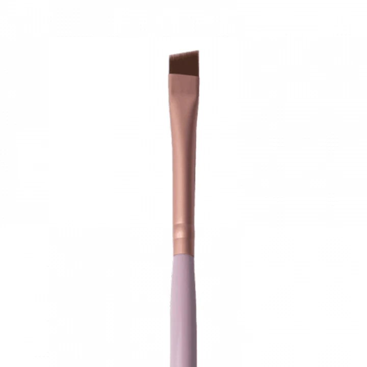 Кисть для бровей светло-розовая узкая со скосом 01r