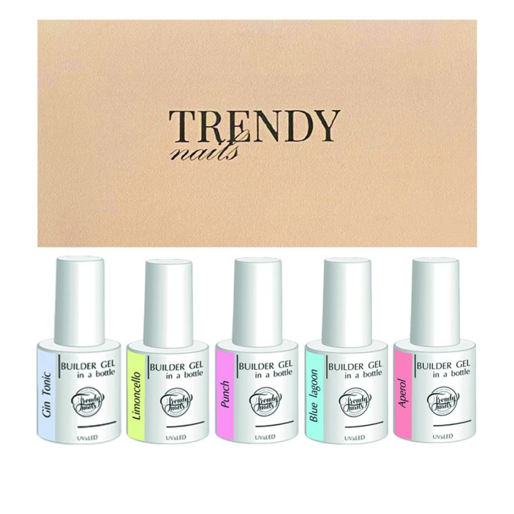 Набор гелей TrendyNails Builder Gel in a bottle 5 шт 4 мл