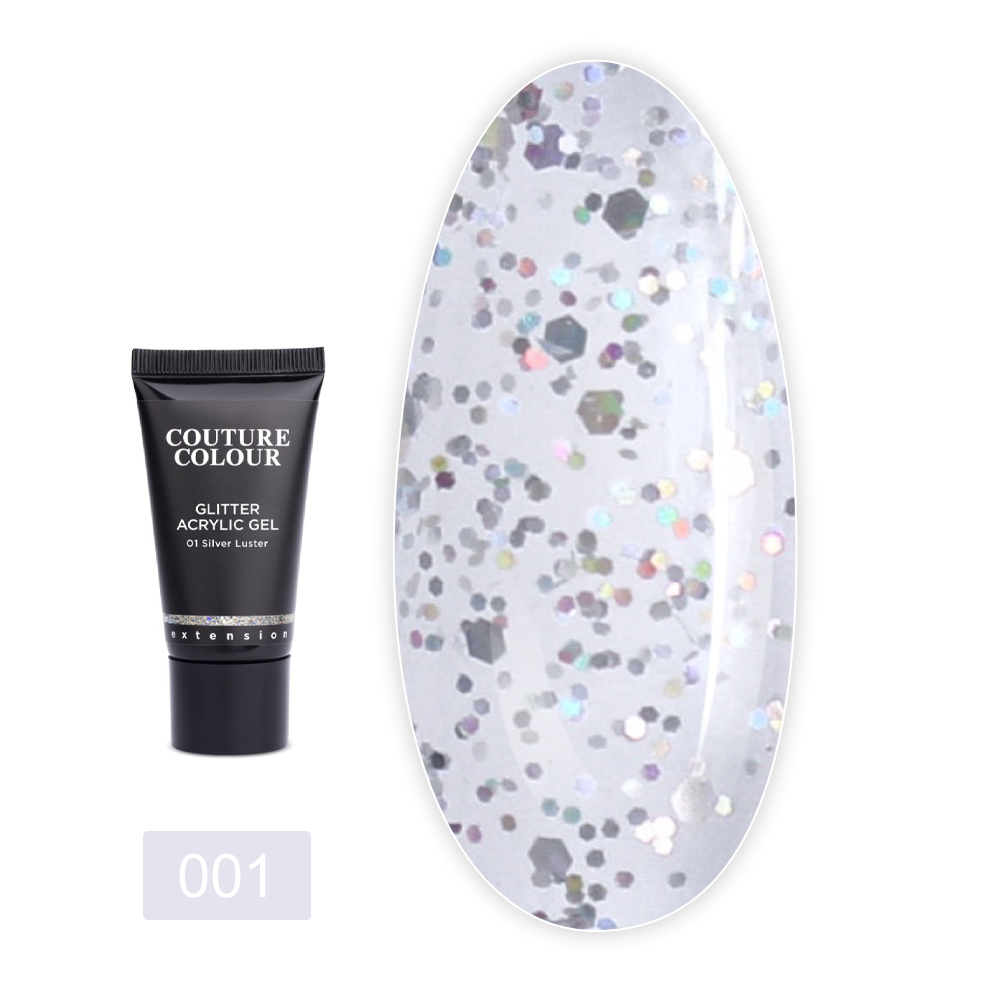 Акригель COUTURE с блестками 30 мл (001)