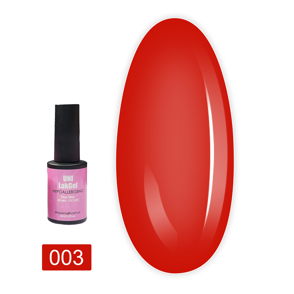 Гель-лак гіпоалергенний Uni LakGel Hypoallergenic UVLED 6 мл (003)