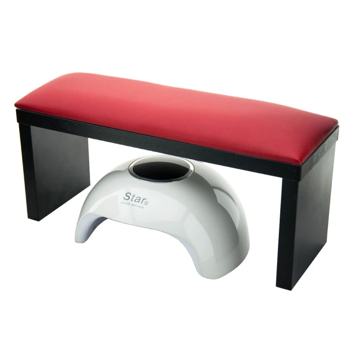 Підлокітник French для манікюру на чорних ніжках (Red)