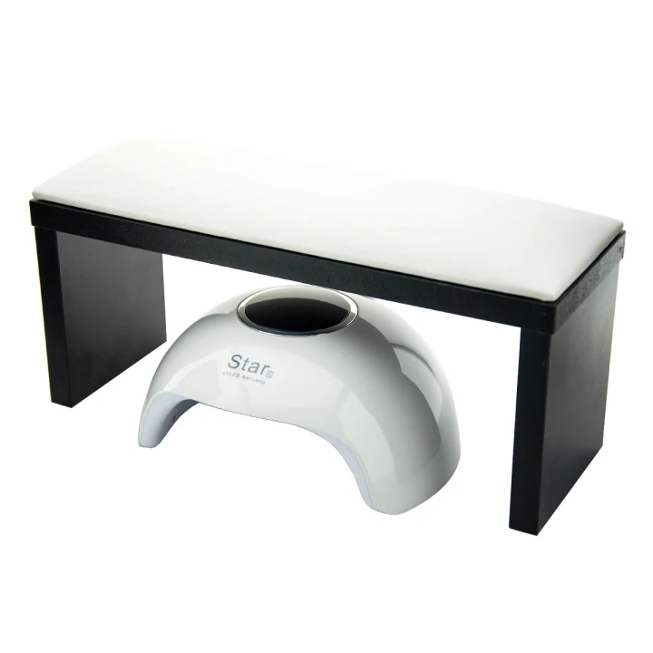 Підлокітник French для манікюру на чорних ніжках (White)