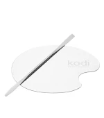 Палитра косметическая со шпателем для смешивания косметики (материал: нержавеющая сталь)