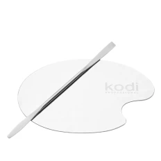 Палітра косметична зі шпателем для змішування косметики (матеріал: нержавіюча сталь)