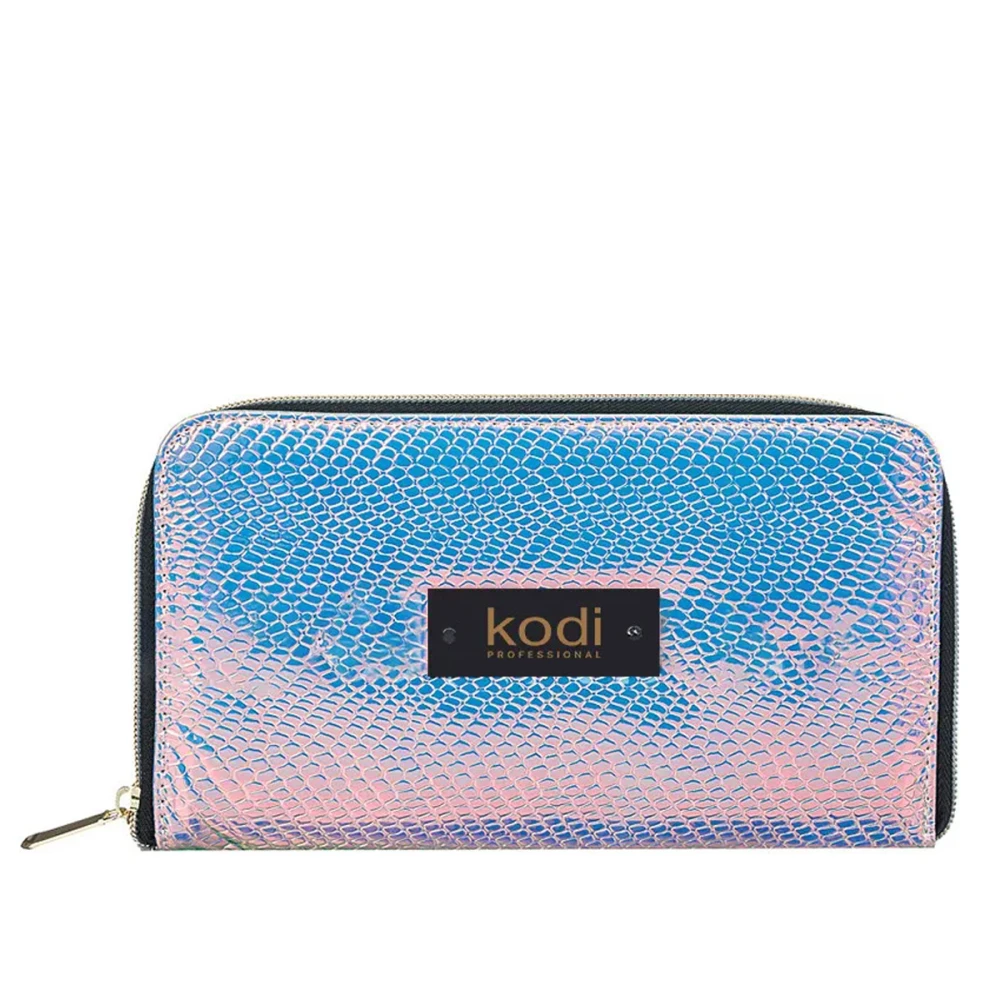 Чехол-пояс для кистей на молнии №05 серебристо-персиковый