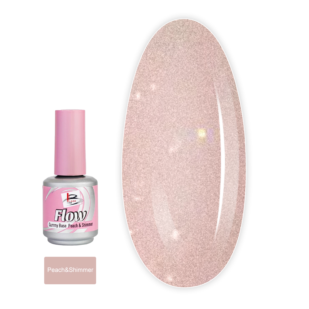 База Flow Gummy камуфлирующая15 мл (Peach&Shimmer)
