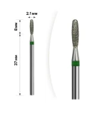 Фреза Алмазна mArt (М-024 Полум'я тупе Green 2,1*8)