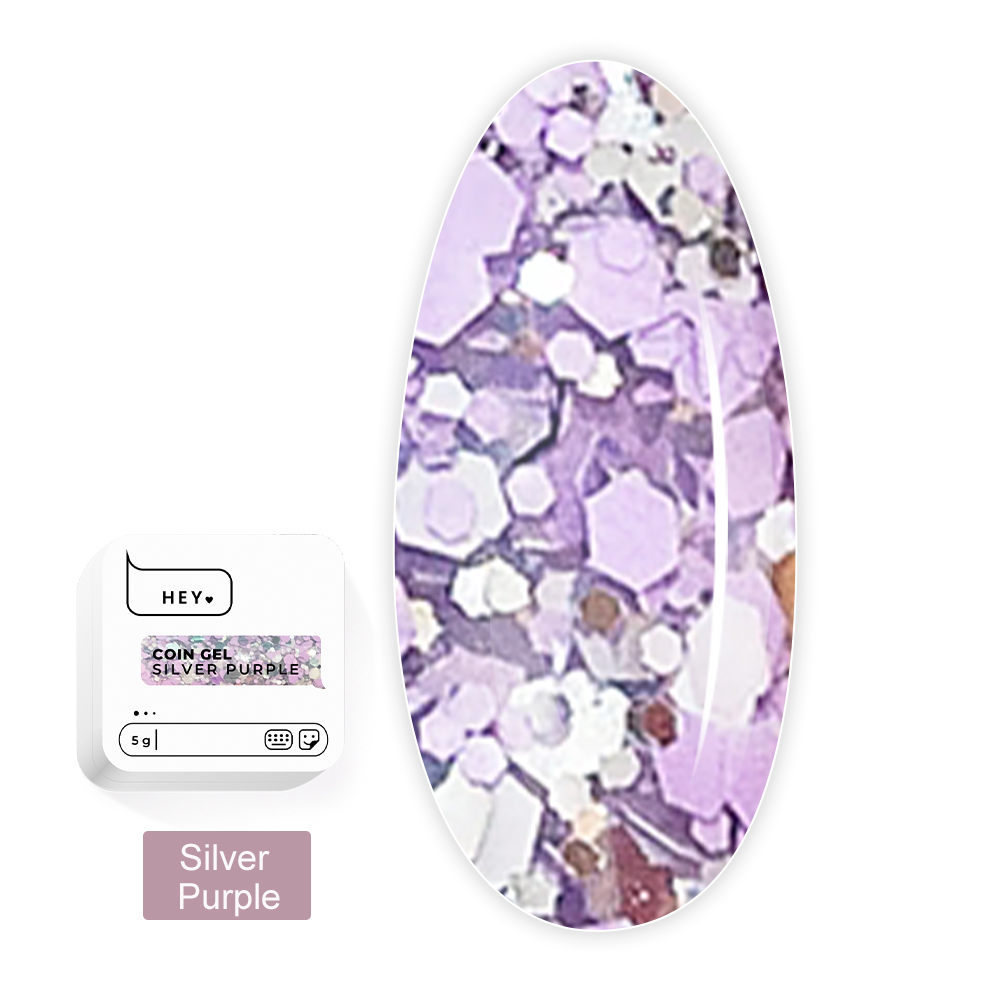 Гель для дизайна  Heylove COIN GEL 5 г (003 Silver Purple)