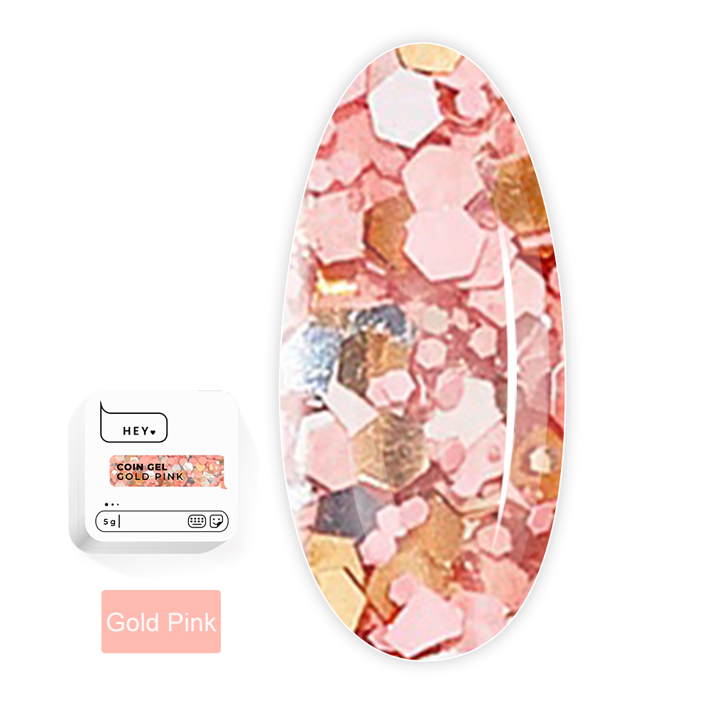 Гель для дизайна  Heylove COIN GEL 5 г (002 Gold Pink)