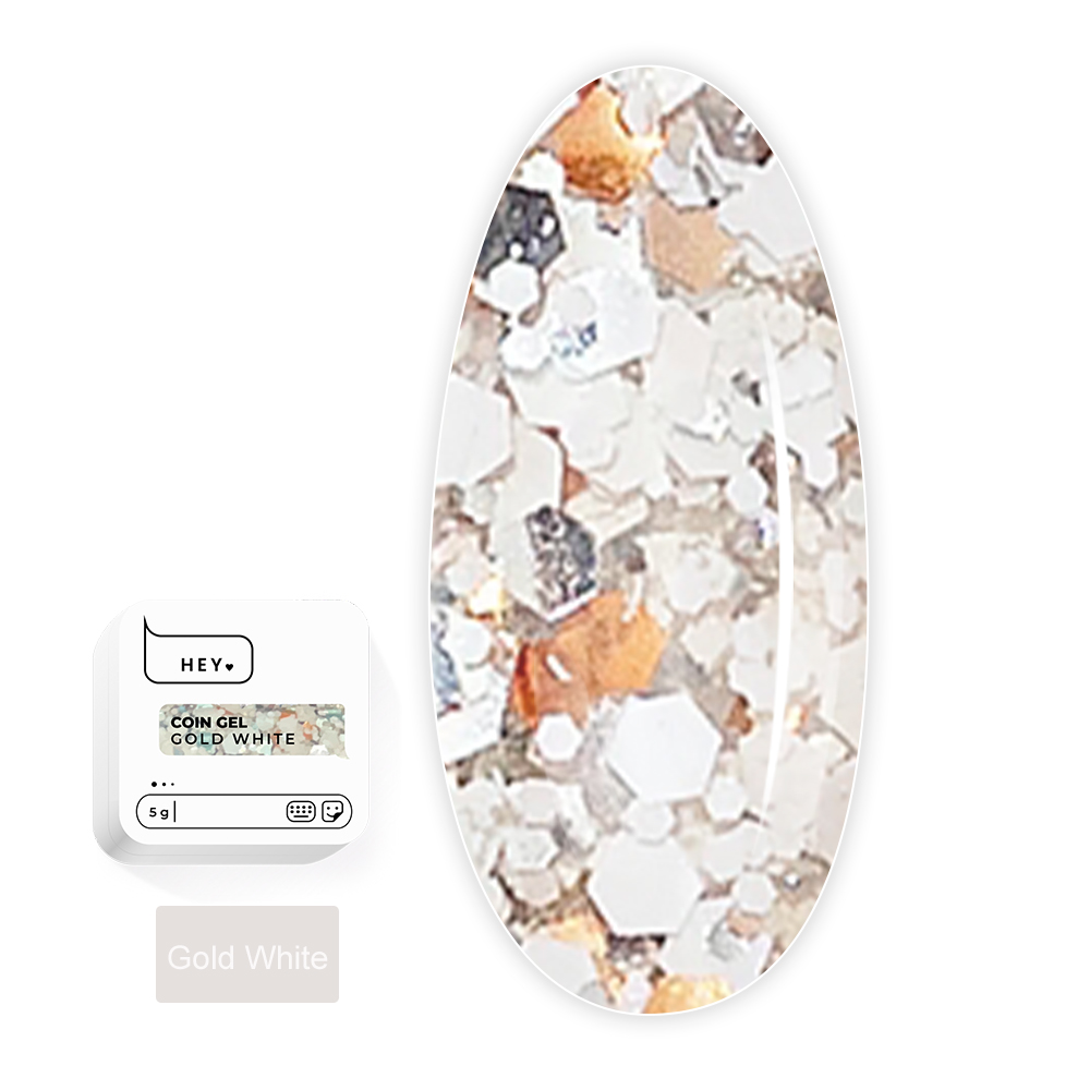 Гель для дизайну  Heylove COIN GEL 5 г (001 Gold White)