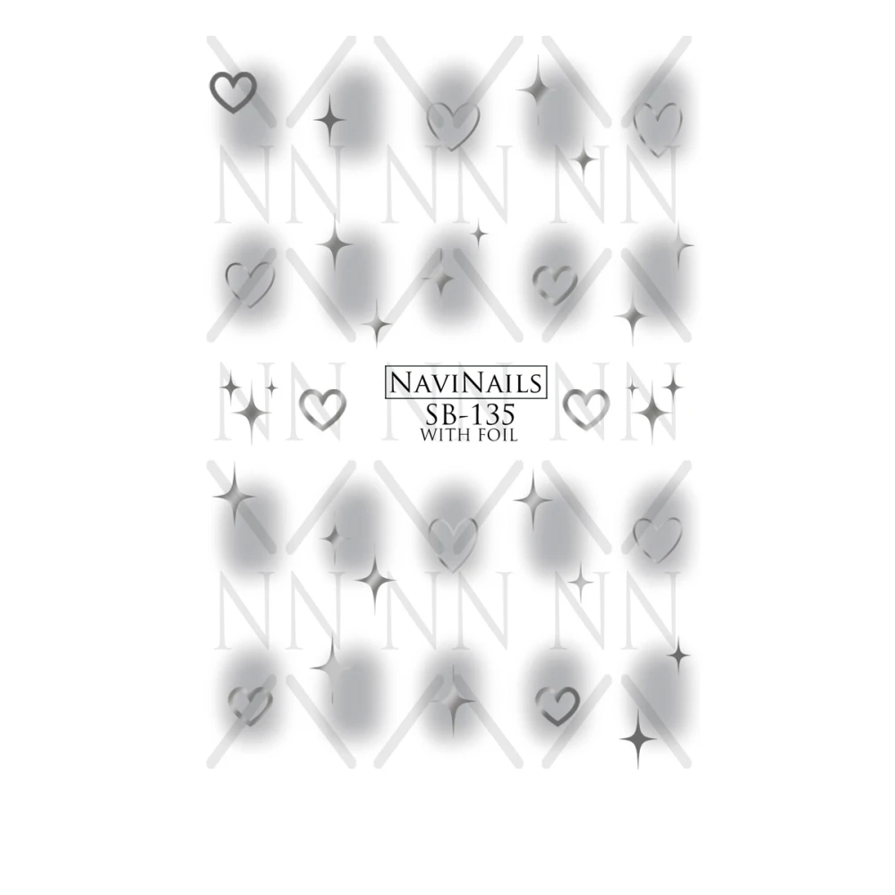 Слайдер Navinails із білою підкладкою об'ємною фольгою Max (SB-135 silver)