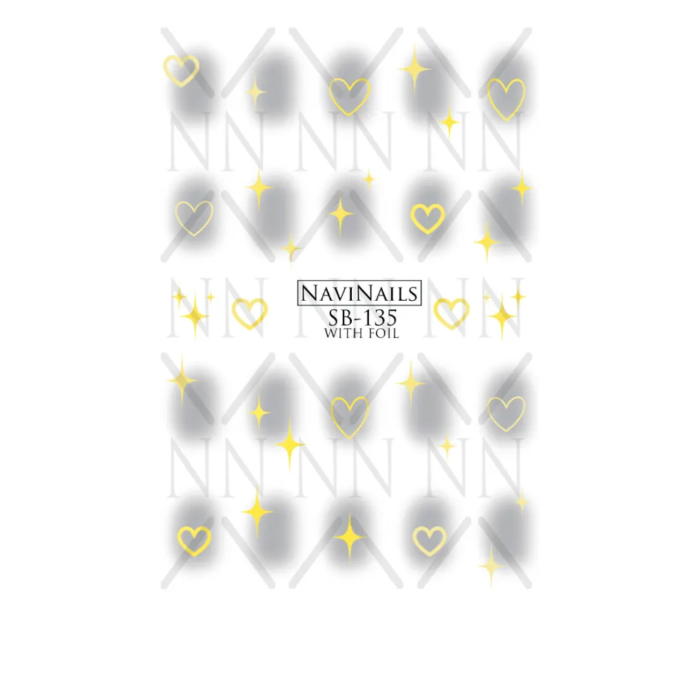 Слайдер Navinails із білою підкладкою об'ємною фольгою Max (SB-135 gold)
