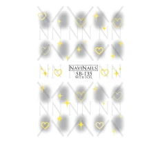 Слайдер Navinails с белой подкладкой объемной фольгой Max (SB-135 gold)