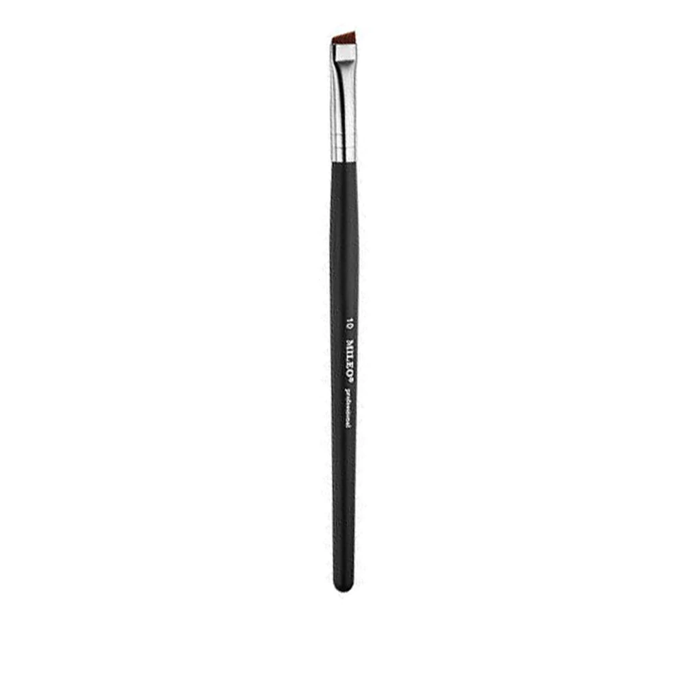 Кисть для бровей скошенная коричневая черная ручка Professional (№10)