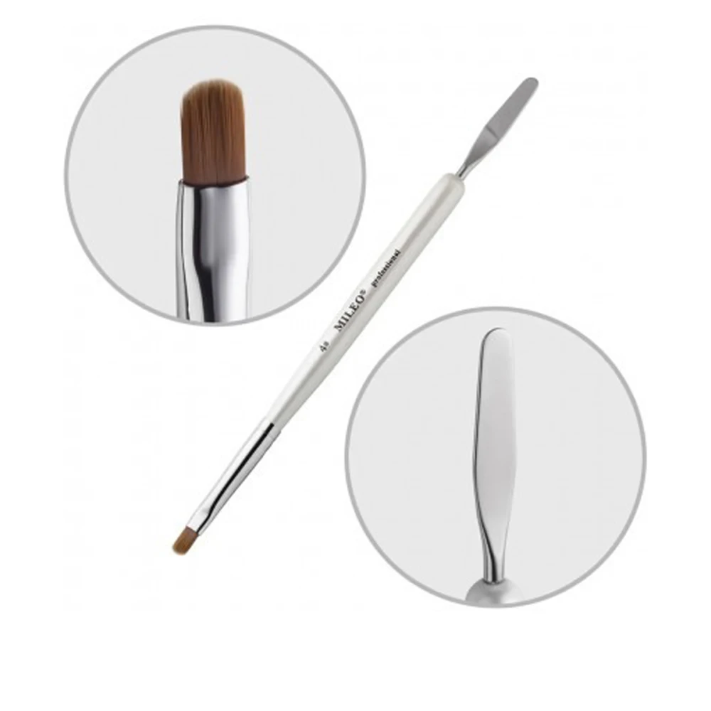 Кисточка язычок для акригеля + лопатка (№4)