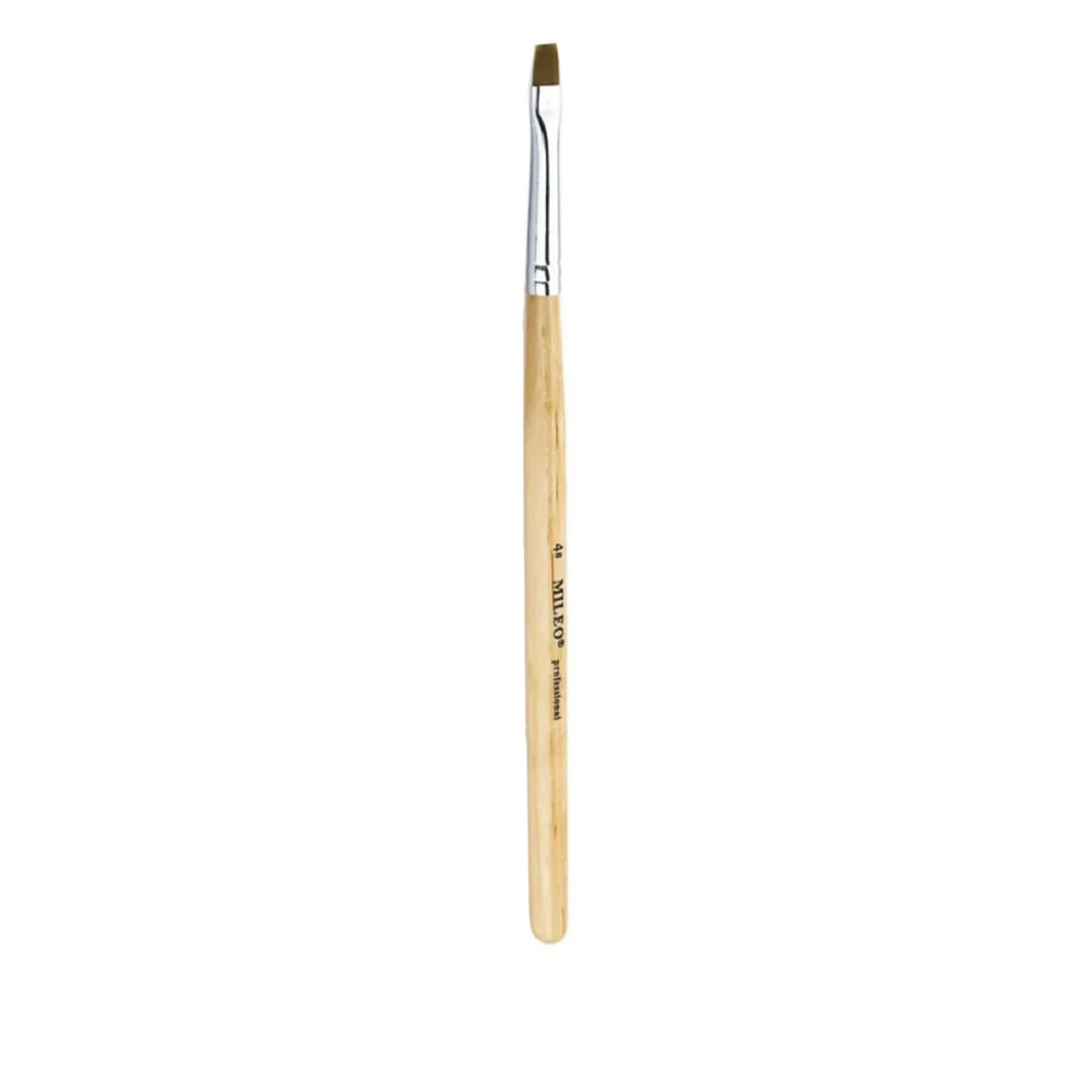 Кисть для бровей прямая коричневая светлая ручка Professional (№4)