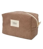 Косметичка средний квадрат вельвет коричневый