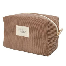 Косметичка середня квадрат вельвет коричневий