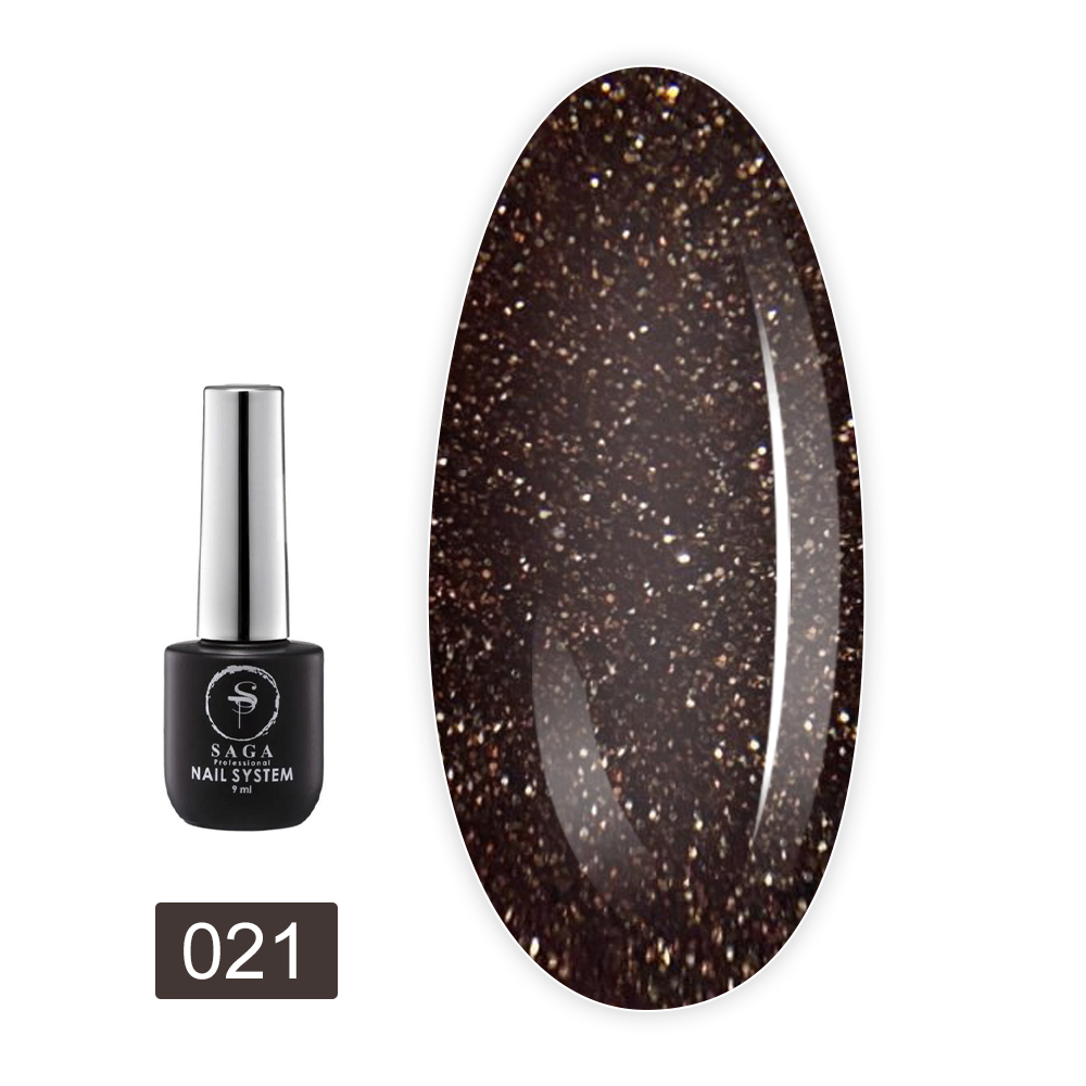 Гель лак Saga Fiery gel светоотражающий 8/9 мл (021)