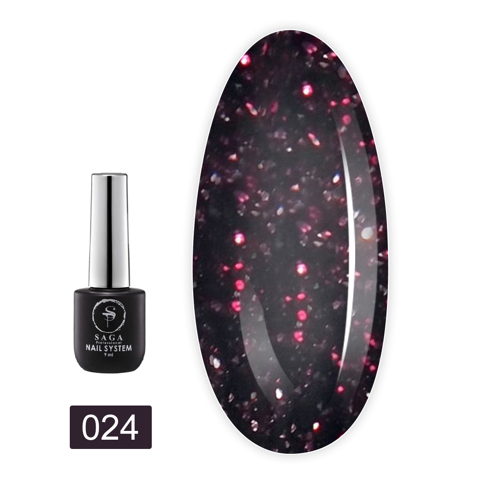 Гель лак Saga Fiery gel светоотражающий 8/9 мл (024 )