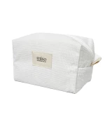 Косметичка средняя квадрат вельвет белая