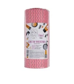 Салфетки PANNI MLADA ПМ сетка 25х30 см 60 г/м2 100 ед в рул (Розовая волна)