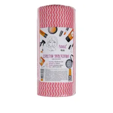 Салфетки PANNI MLADA ПМ сетка 25х30 см 60 г/м2 100 ед в рул (Розовая волна)