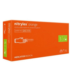 Рукавички нітрил без пудри нестерильні Nitrylex Orange 100 од (S)