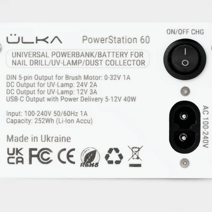 Зарядна станція для ручки фрезера, манікюрної витяжки та UV/LED лампи ÜLKA Power Station 60
