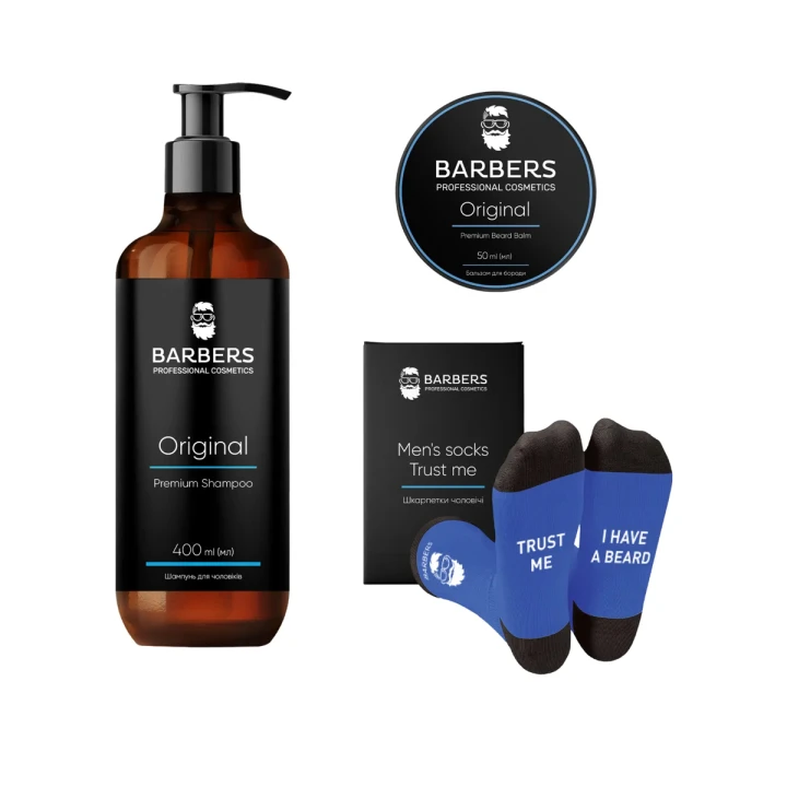 Подарочный новогодний набор для мужчин Barbers (Caffeine & Lemongrass)